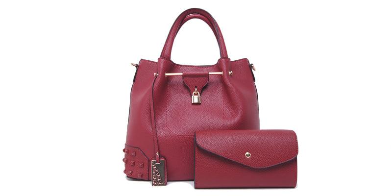 Generic Fashionable 2 in 1 Handbag - Wine - Obeezi.com