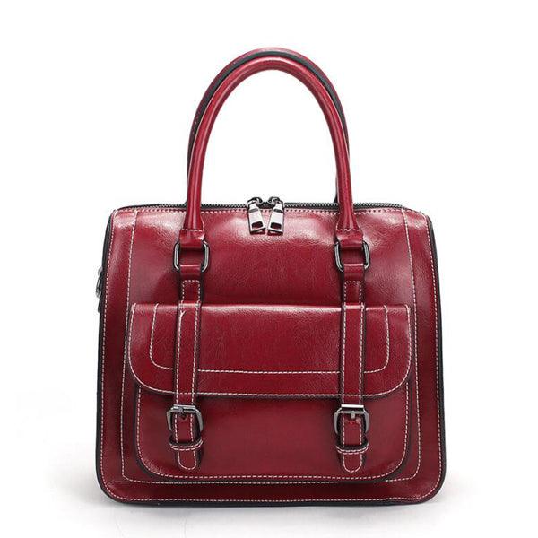 Genuine Leather Fashion Women handbag Red - Obeezi.com