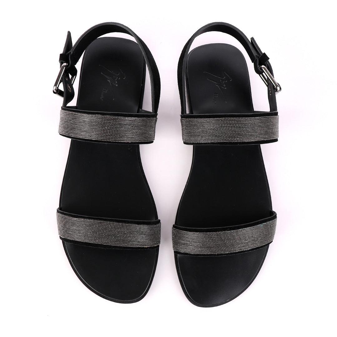 Giuseppe Zanotti Crystal Silver Studded Sandals - Obeezi.com