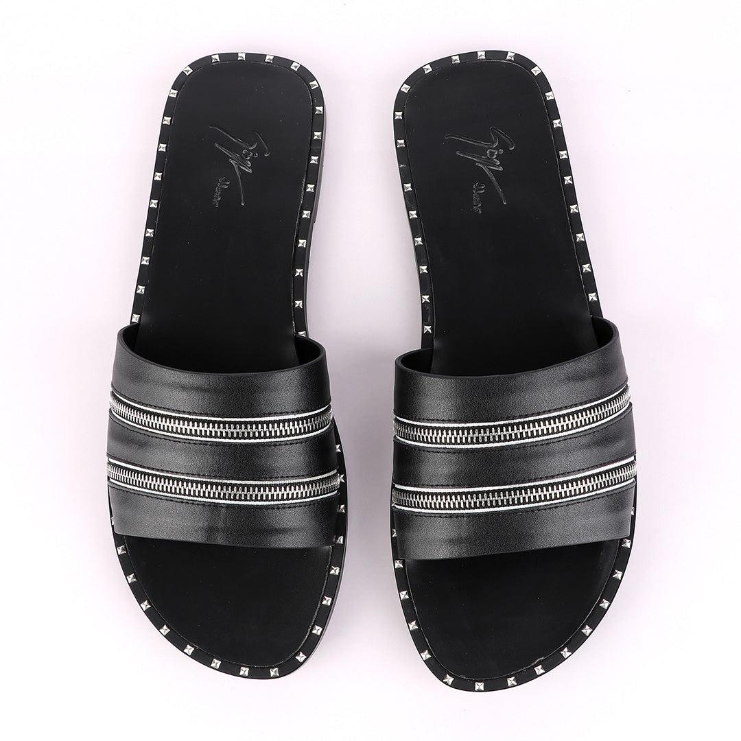 Giuseppe Zanotti Zip Detail Slide Sandals - Obeezi.com