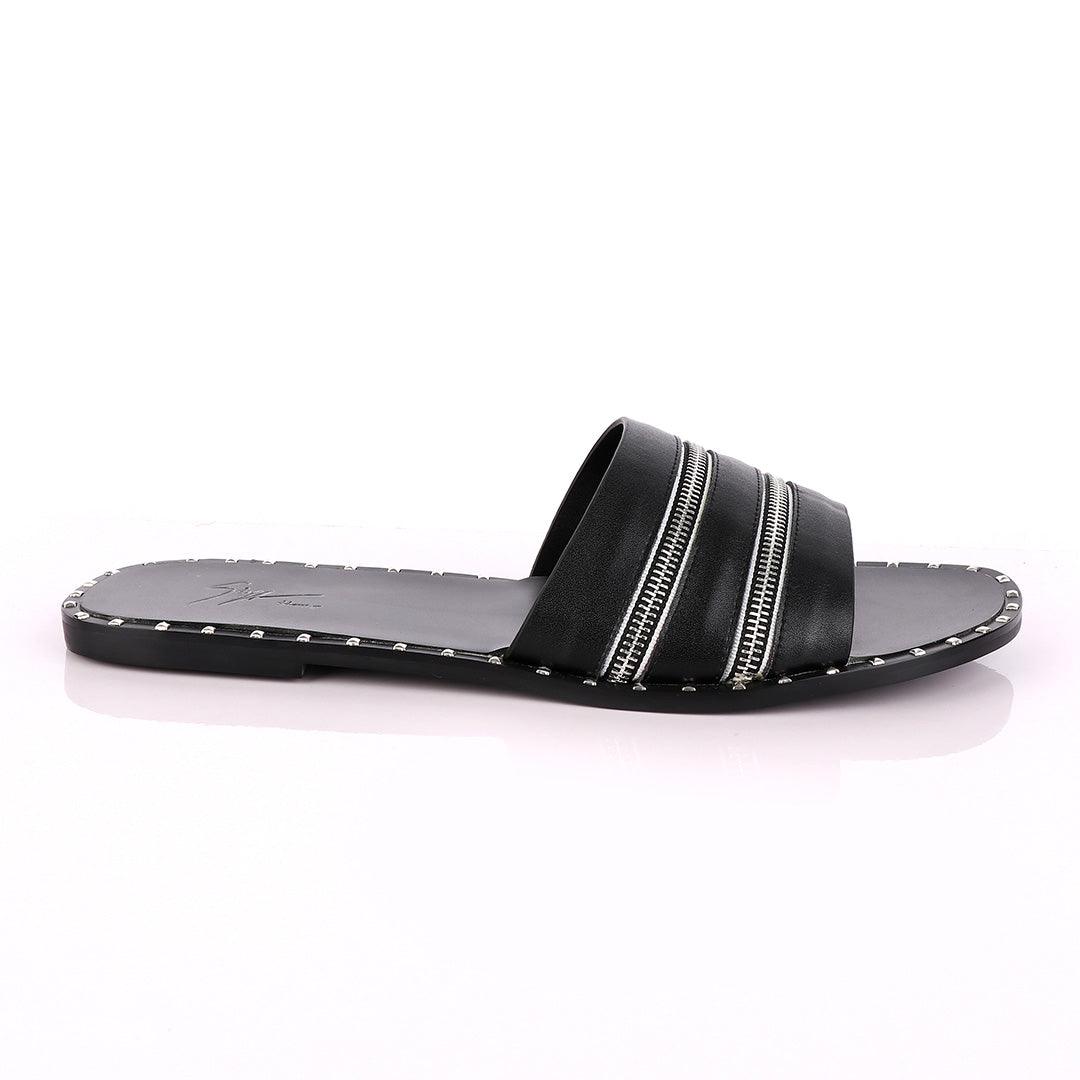 Giuseppe Zanotti Zip Detail Slide Sandals - Obeezi.com