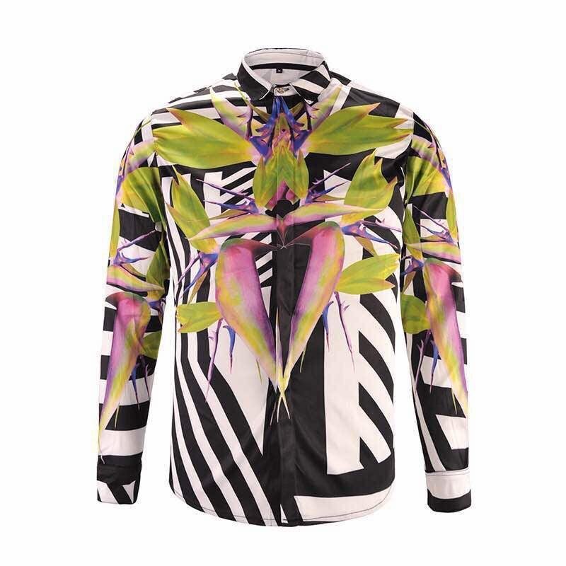 Givenchy Bird Of Paradise Floral Longsleeve Shirt For Men - Multicolour - Obeezi.com