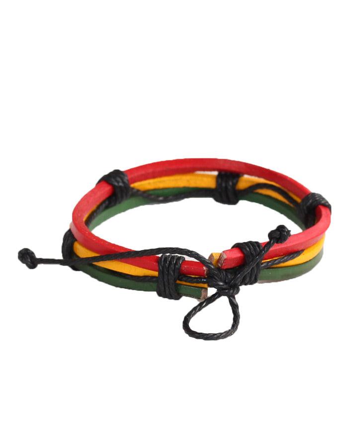 Gradient Style Ghana National Flag Hand Woven Bracelet - Obeezi.com