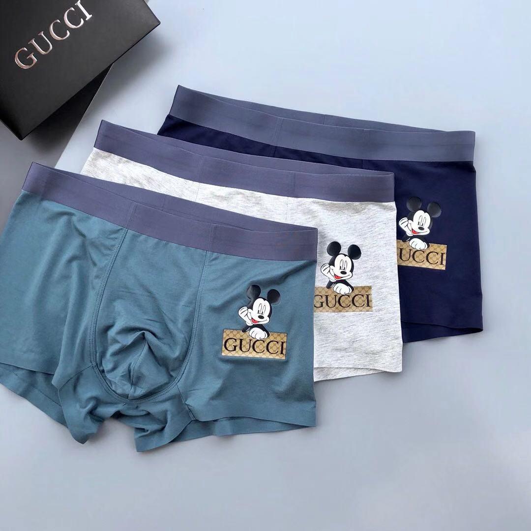 Guc Cotton 3 In 1 Comfortable Body-Suited Blue, Ash And Green Men's Boxers - Obeezi.com