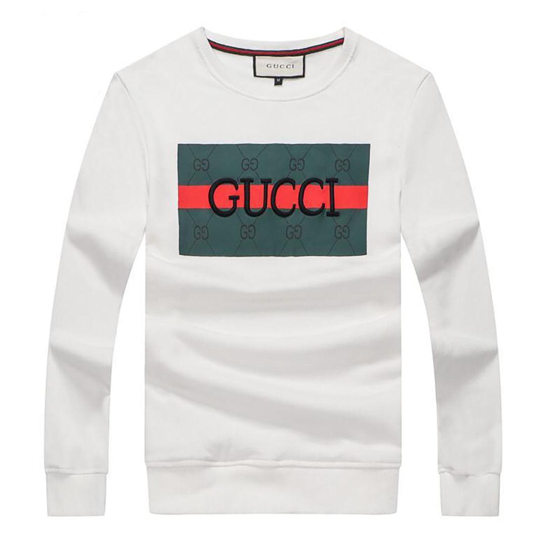 Guc Cotton Sweatshirt With Logo Front Print - White - Obeezi.com