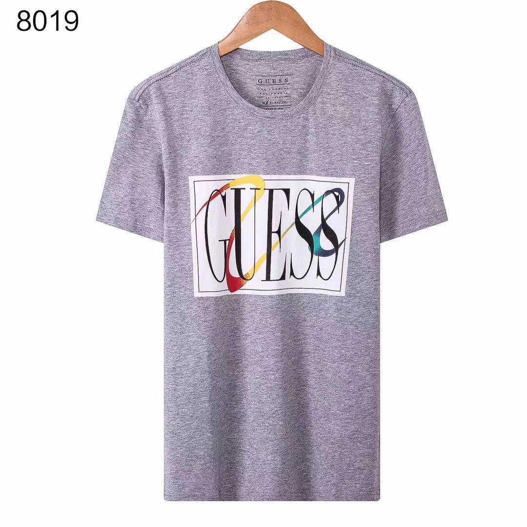 Guess Men's Custom Logo Short Sleeve T-Shirt Ash - Obeezi.com