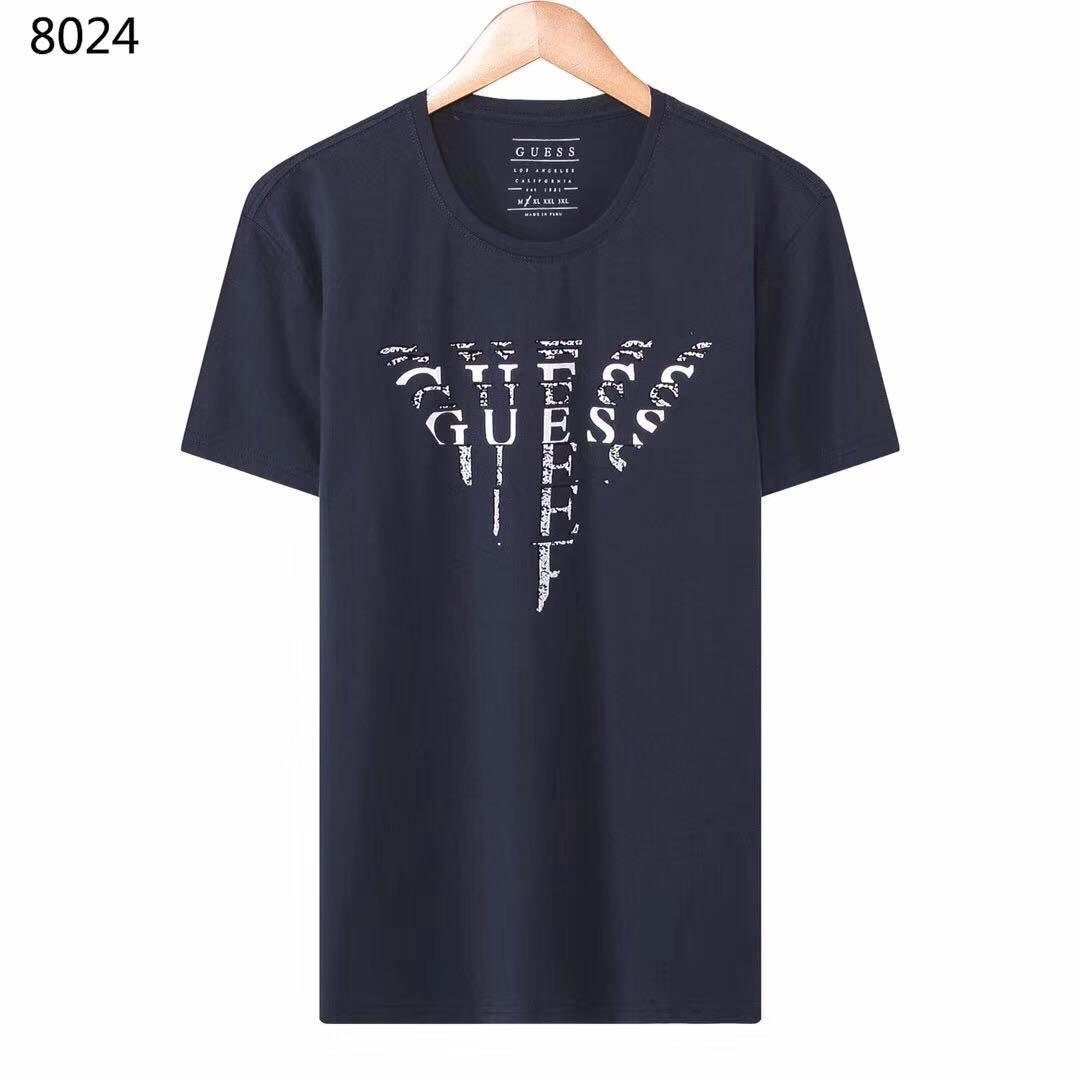 Guess Men's Shifted Metallic Logo-Print T-Shirt-NavyBlue - Obeezi.com