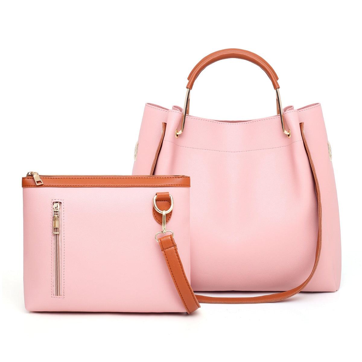Guluded Leather Portable Handbag Pink - Obeezi.com