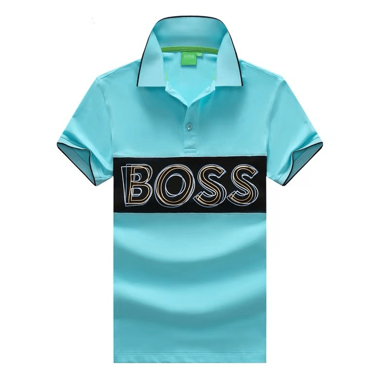 H Boss Regular Fit ColorBlock Signature Front Logo Designer-Sky blue - Obeezi.com
