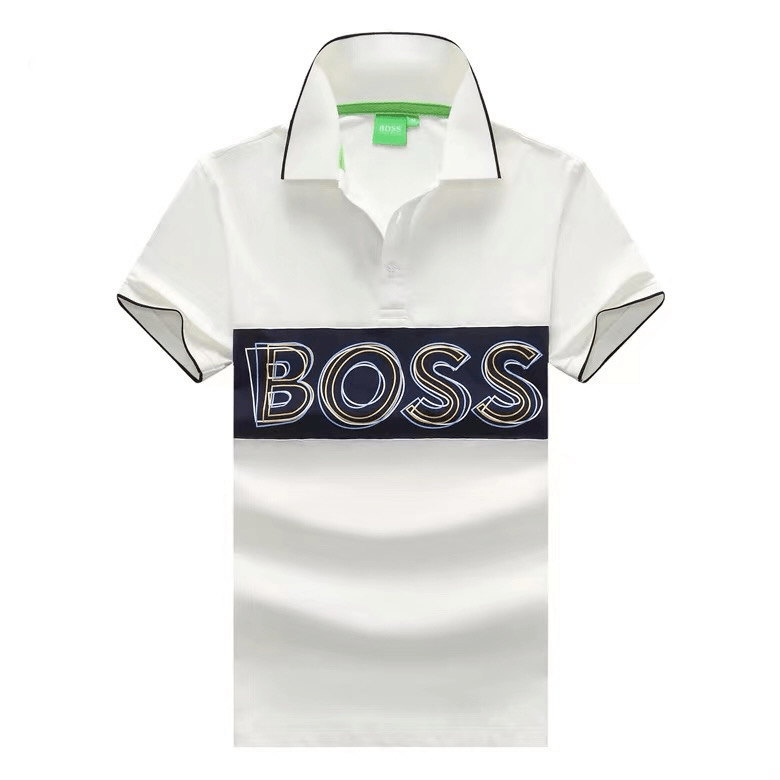 H Boss Regular Fit ColorBlock Signature Front Logo Designer-White Navy Blue - Obeezi.com