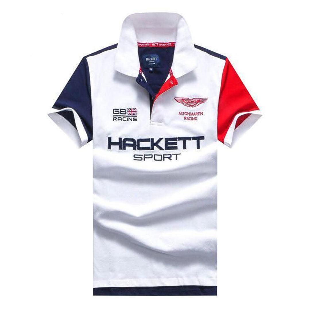 Hacket London Aston Martin Racing Polo Shirt- White - Obeezi.com