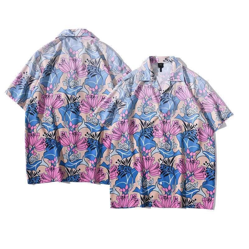 Hawaiian Graphic Flower Designed Aloha Shirt - Obeezi.com