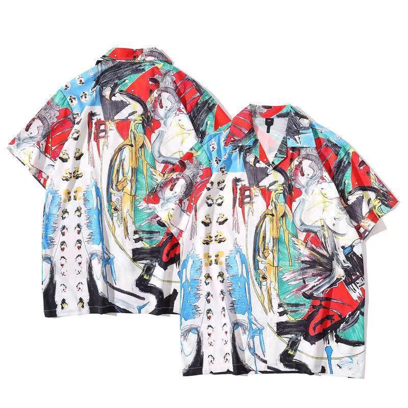 Hawaiian Multi Coloured Animated Inspired Designed Aloha Shirt - Obeezi.com
