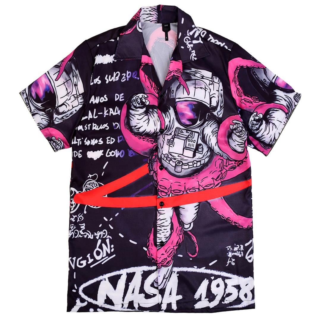 Hawaiian Short Sleeve Shirt Nasa 1958 Casual Button Down - Obeezi.com