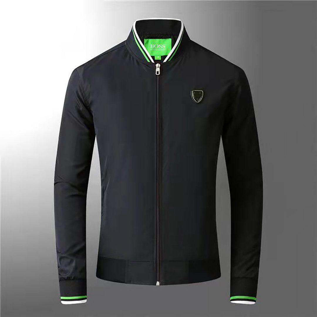 HB Classic Fit Designed Men's Jacket- Black - Obeezi.com