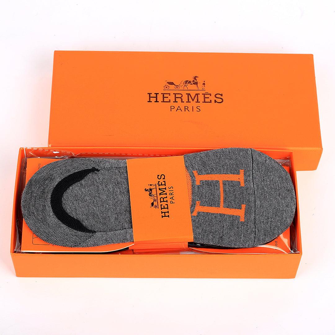 Herm 5 In 1 Heel Cotton Blend Orange, Ash, White, Grey And Black Socks - Obeezi.com