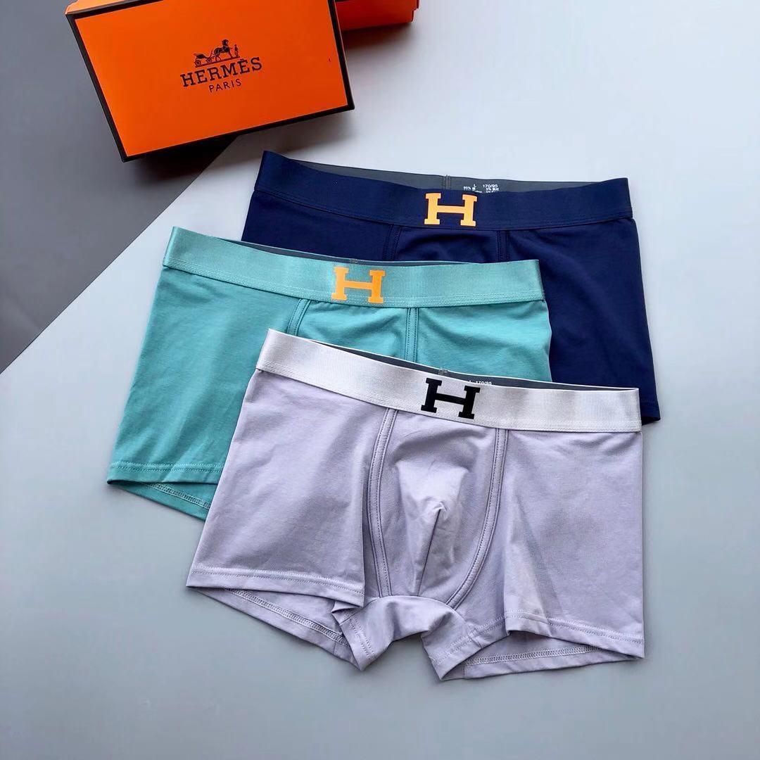 Herm Cotton 3 In 1 Blue, Ash And Green Boxer - Obeezi.com