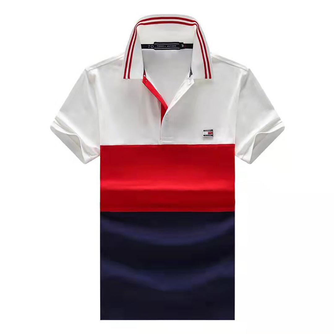 HF Custom Fit Logo Designed Red, White And Blue Shirt - Obeezi.com