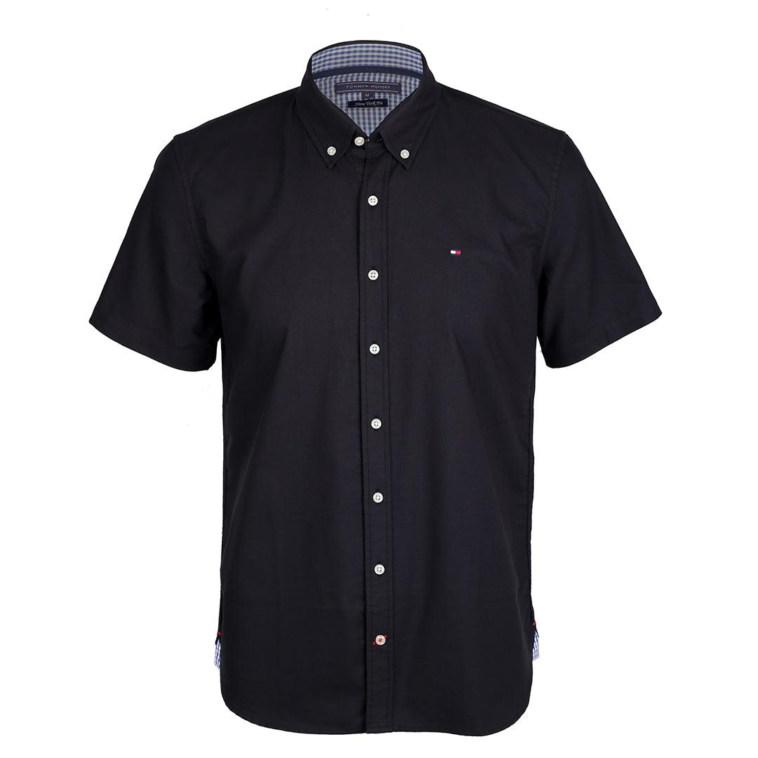 HIF Camp Collar Short Sleeve Shirt- Black - Obeezi.com