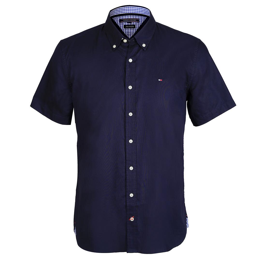 HIF Camp Collar Short Sleeve Shirt- Navy Blue - Obeezi.com