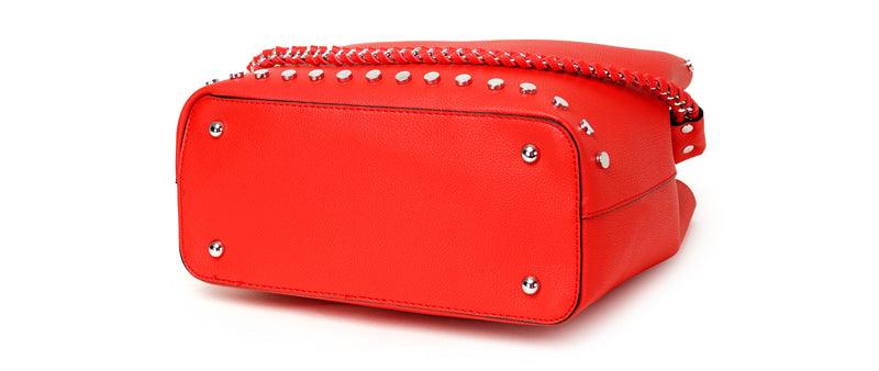 High Quality Round Shape Women Leather Khaki 2 In 1 Sets Fashion Style handbag - Obeezi.com