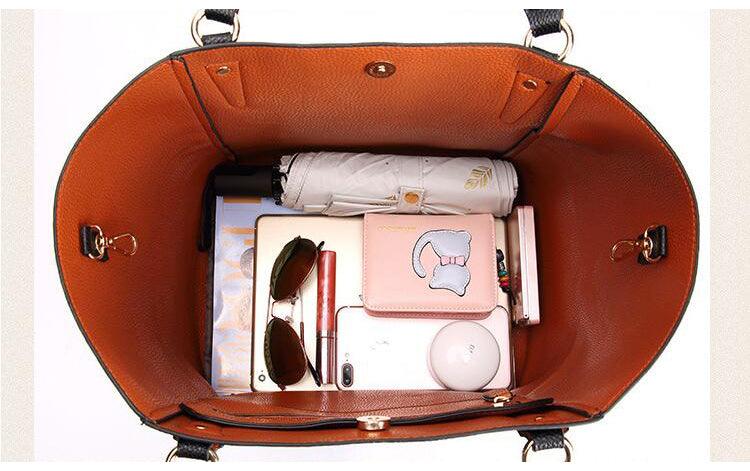 HoldAll With Detachable Inner Bag and Long Strap Shoulder Handbag-Brown - Obeezi.com