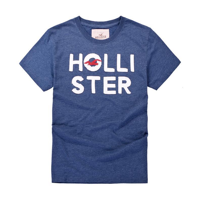 Hollister Classic Men's Short-sleeve T-shirt -Navy Blue - Obeezi.com