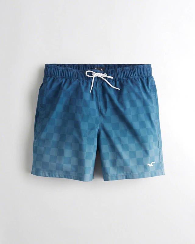 Hollister Plain Swim Shorts Men Blue - Obeezi.com