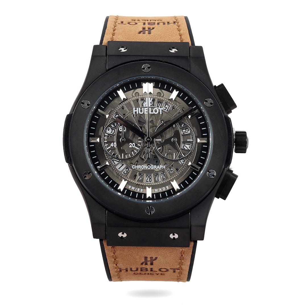 Hublot Geneve Classic Fusion Aero Chronograph Black Magic Watch - Obeezi.com