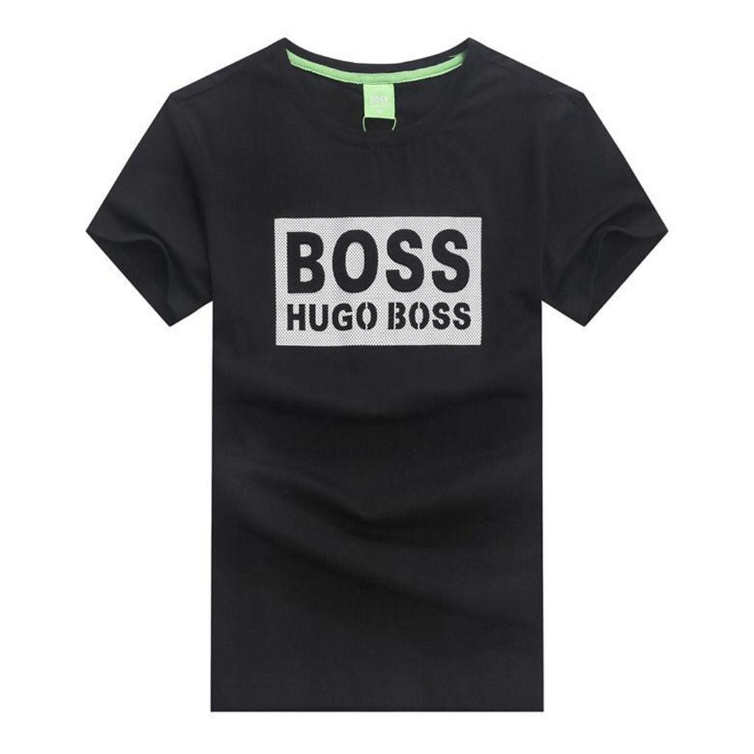 Hugo Boss Cotton Crew Neck T-shirt- Black - Obeezi.com