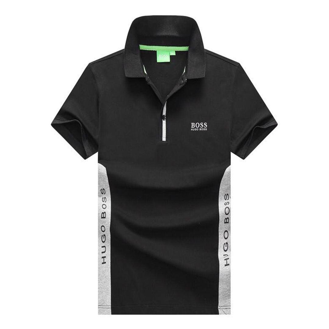 Hugo Boss Regular-Fit Polo Shirt With Side Logo- Black - Obeezi.com