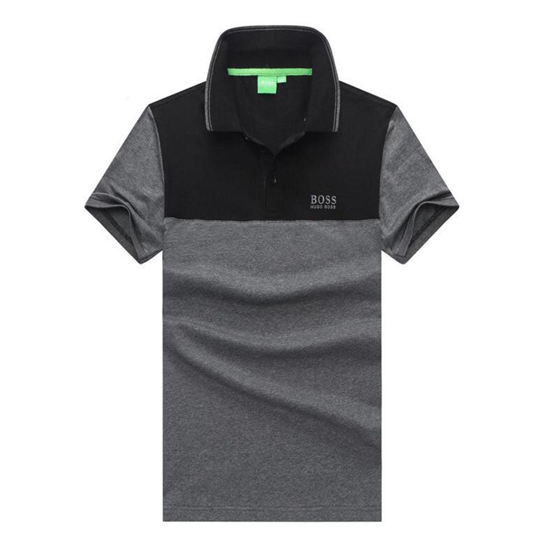 Hugo Boss Short Sleeve Dual Tipped Collar Polo Shirt- Black - Obeezi.com