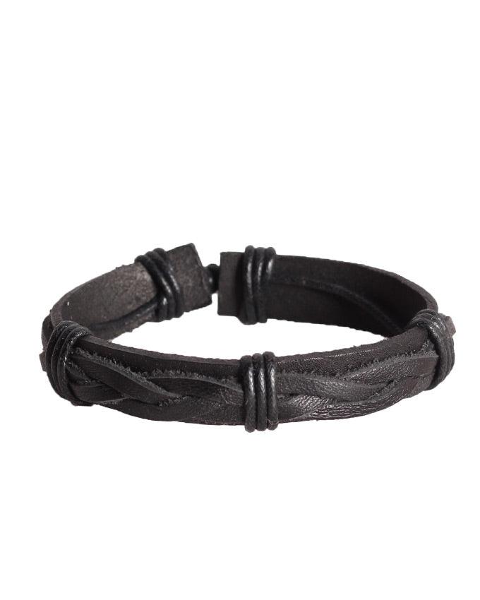 Infinity Knot Bracelet, Black Leather - Obeezi.com