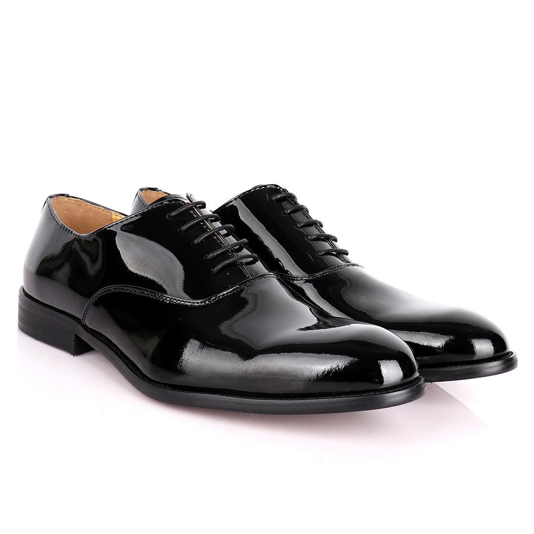 J.M Weston Black Wetlips Luxury Men's Leather Shoe - Obeezi.com