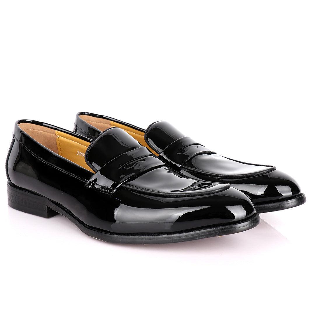 J.M Weston Black Wetlips Luxury Men's Loafers - Obeezi.com