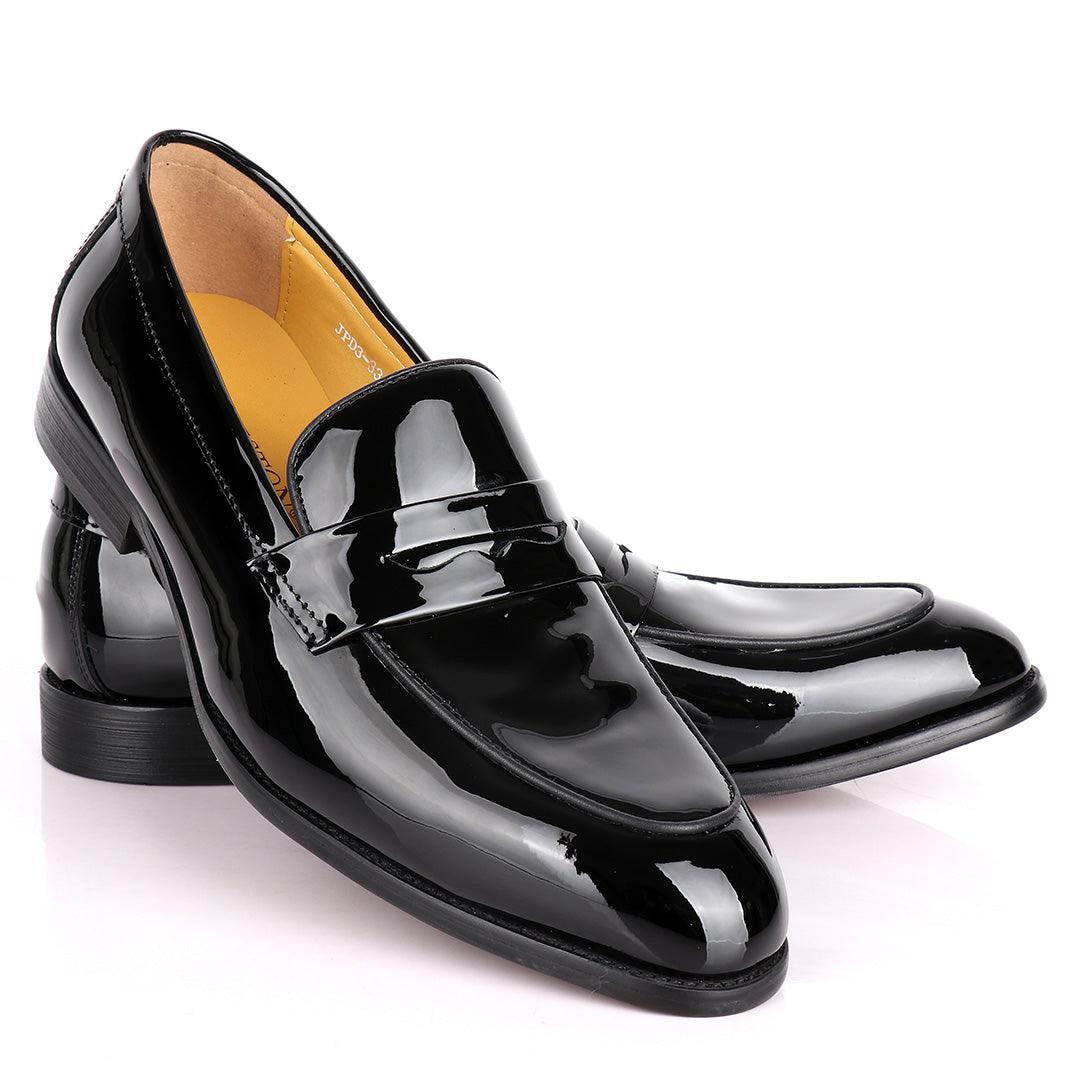J.M Weston Black Wetlips Luxury Men's Loafers - Obeezi.com