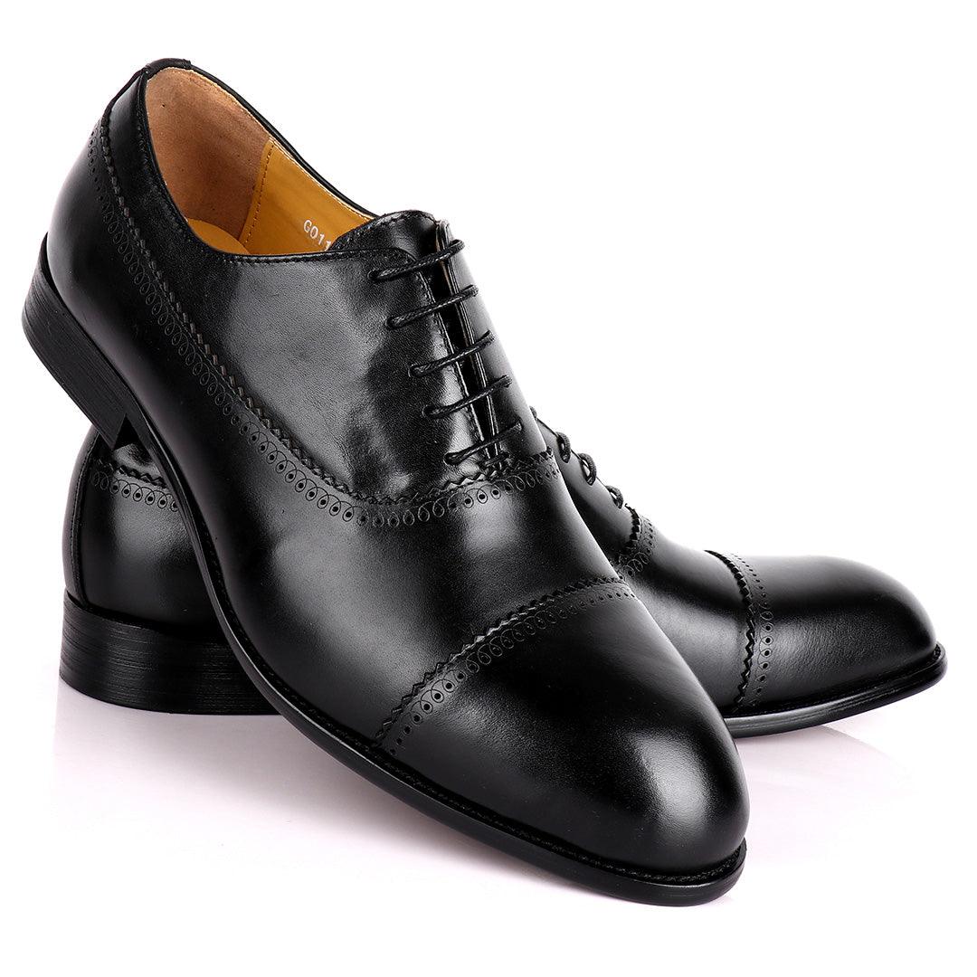 J.M Weston Premium Oxford Men's Shoe- Black - Obeezi.com