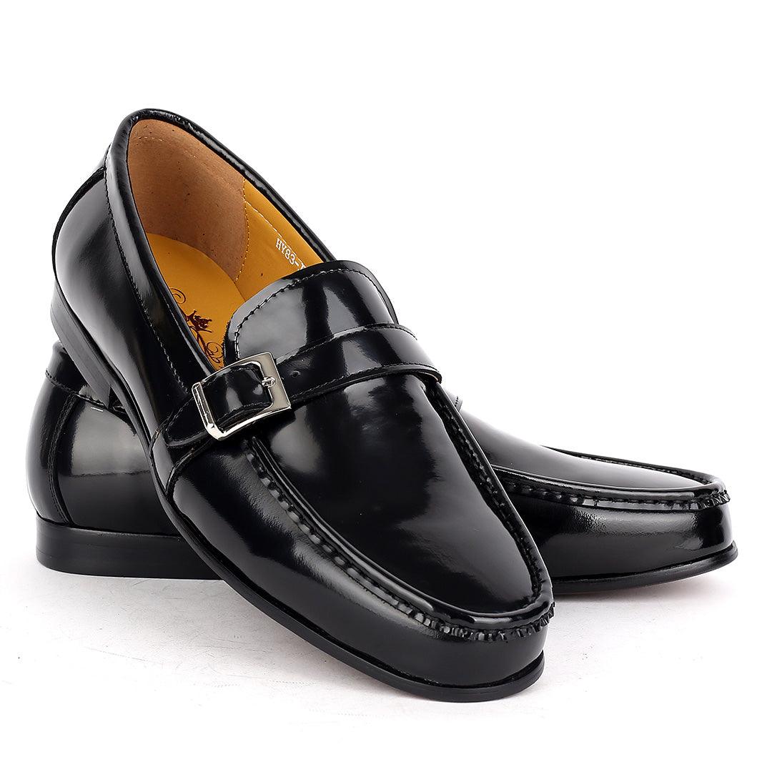 J.M Weston Superlative Glossy With Belt Design Loafers Shoe - Obeezi.com