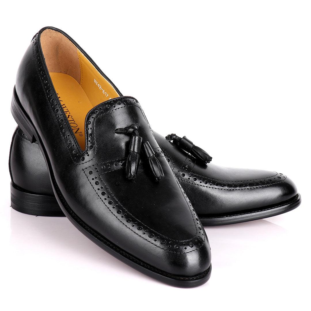 J.M Weston Touble Tassel Semi Patterned Men's Shoes - Obeezi.com