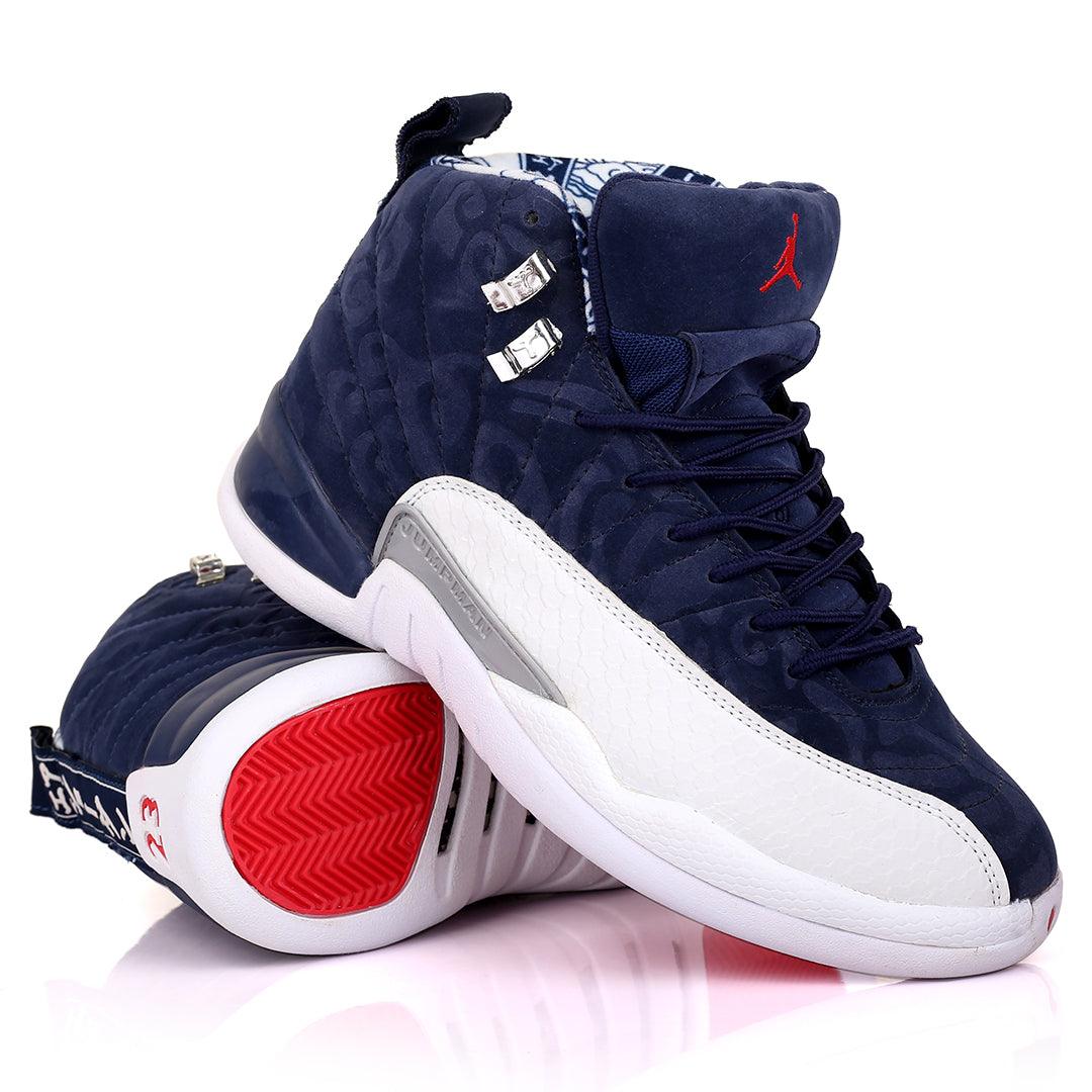 JD Jumpman Exquisite Blue And White High Heel Sneakers - Obeezi.com