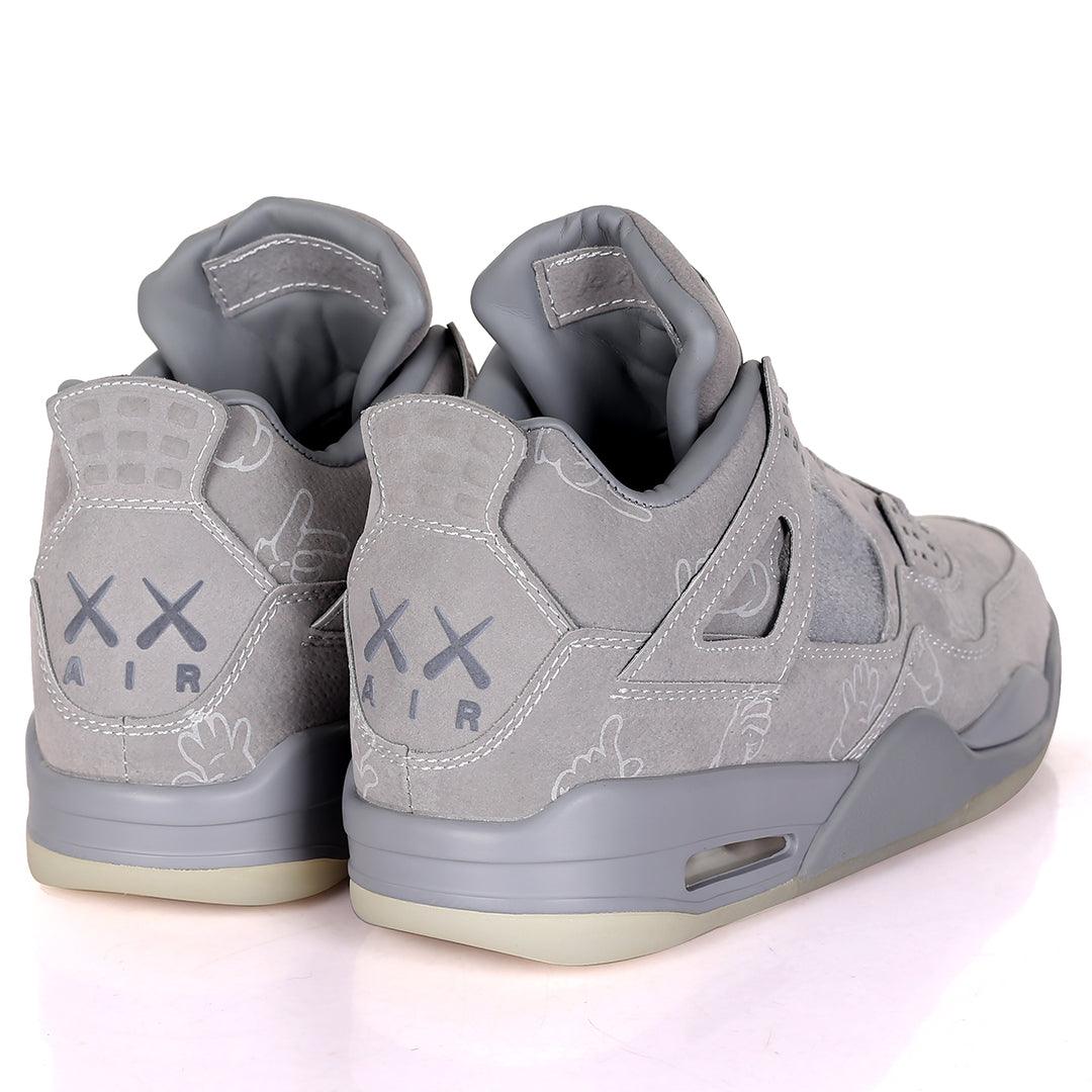 JD Kaws 4 Retro Cool Grey Sneakers - Obeezi.com