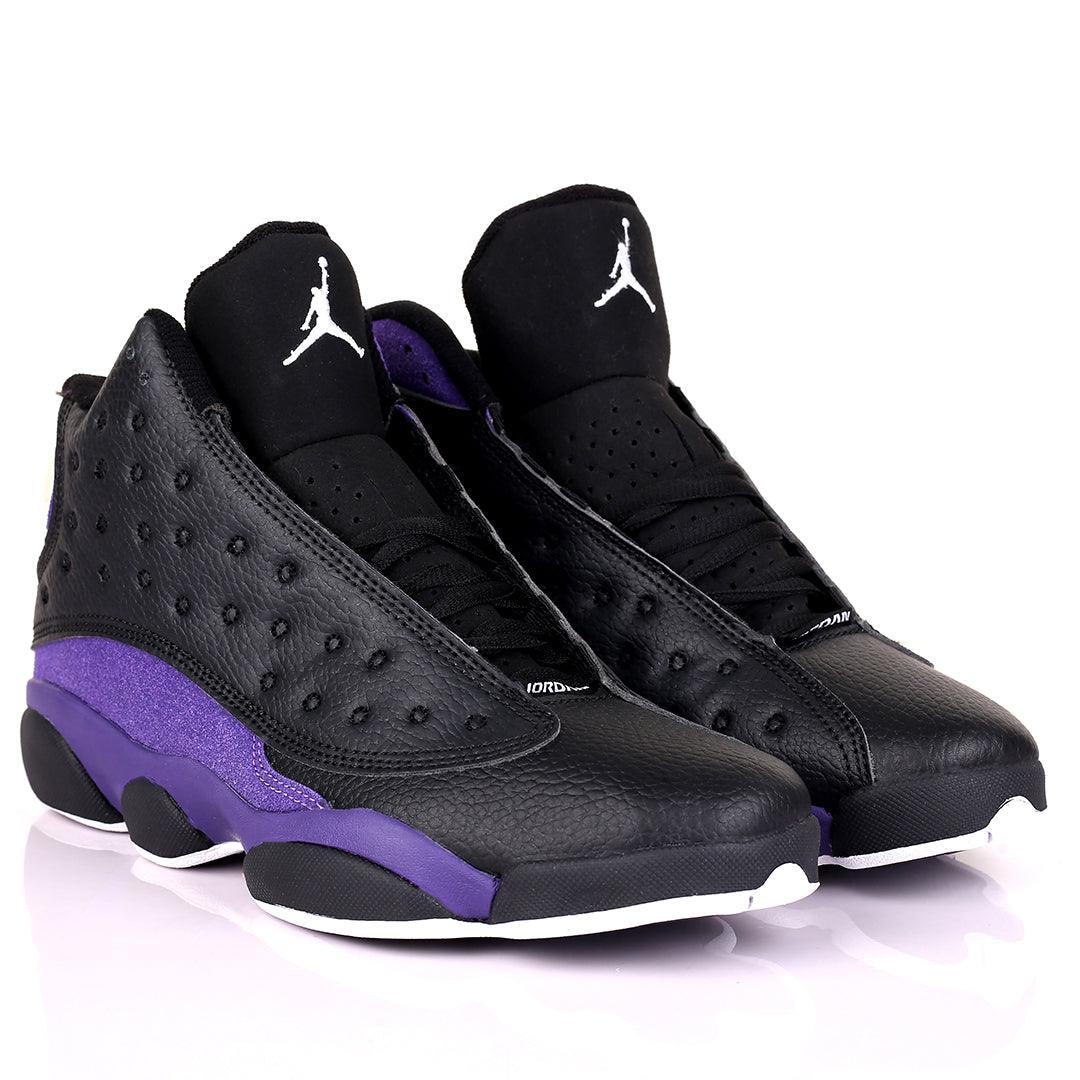 JD Lightweight Purple Skin With Black Designed Classic Retro sneakers - Obeezi.com