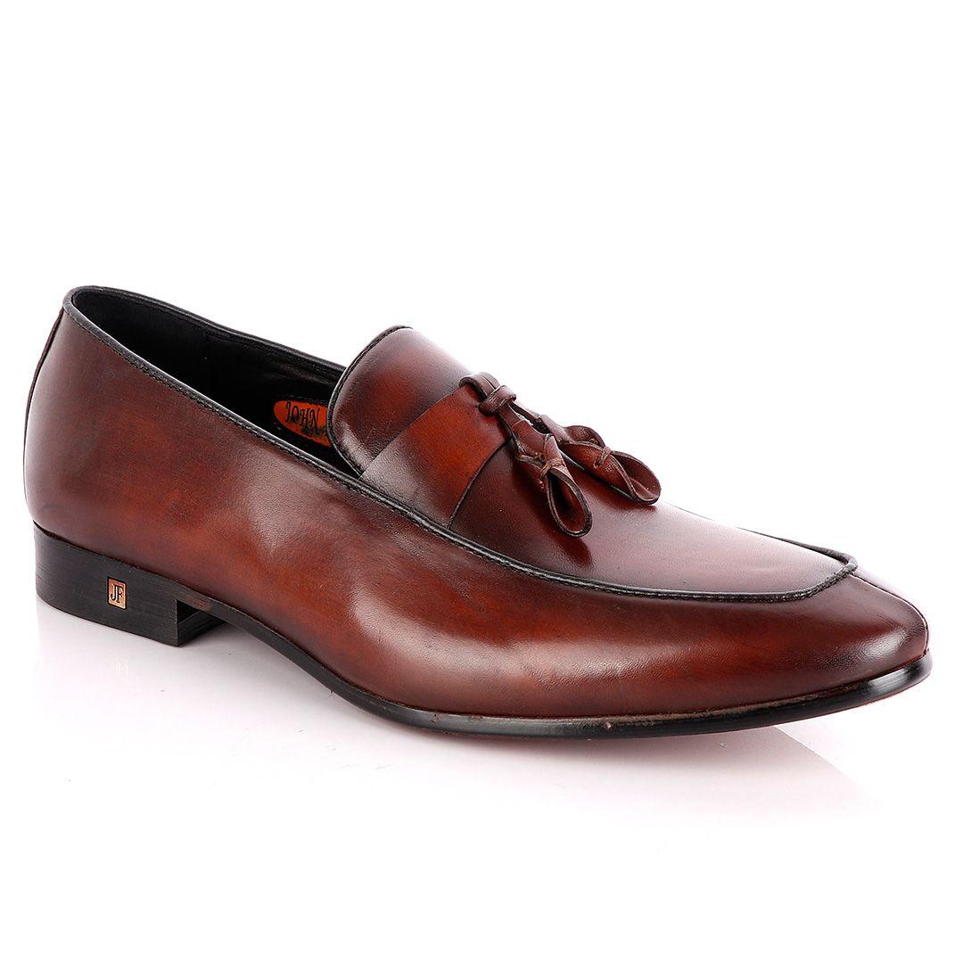 John Foster All round Coffee Leather Tassel Loafer - Obeezi.com