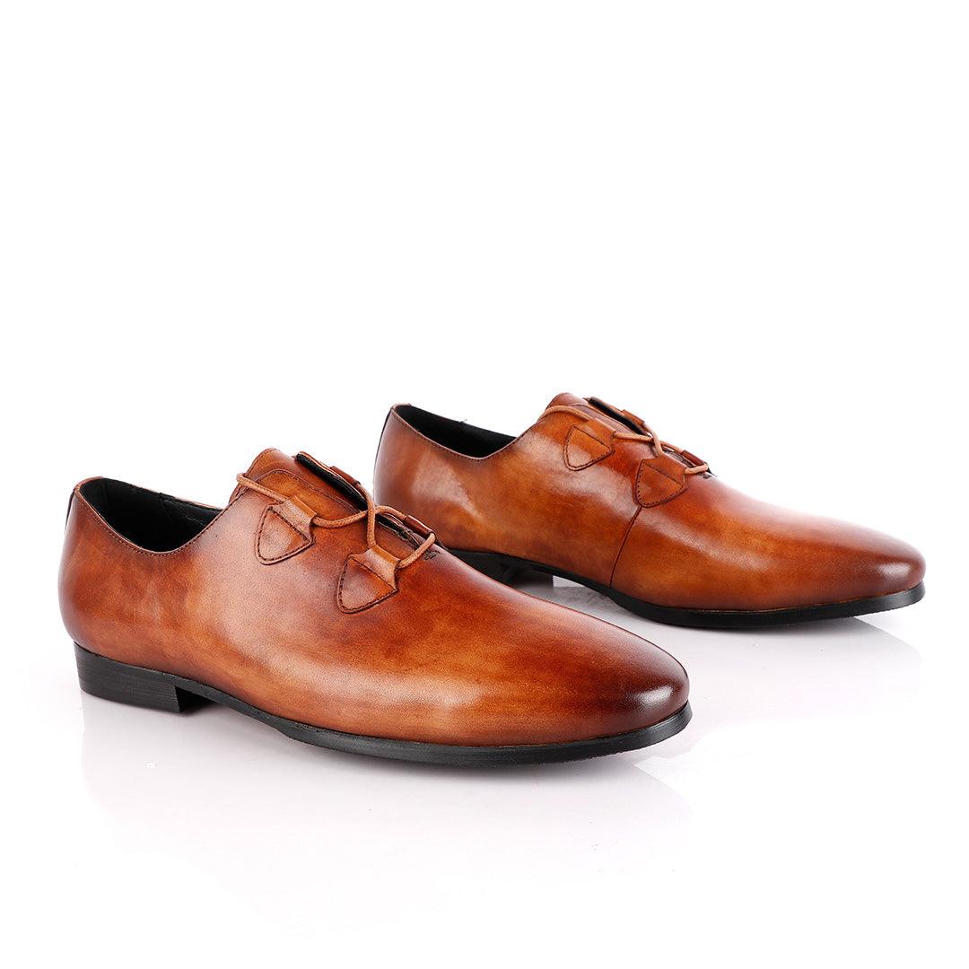 John Foster Brown Oxford Laceup Leather Shoe - Obeezi.com