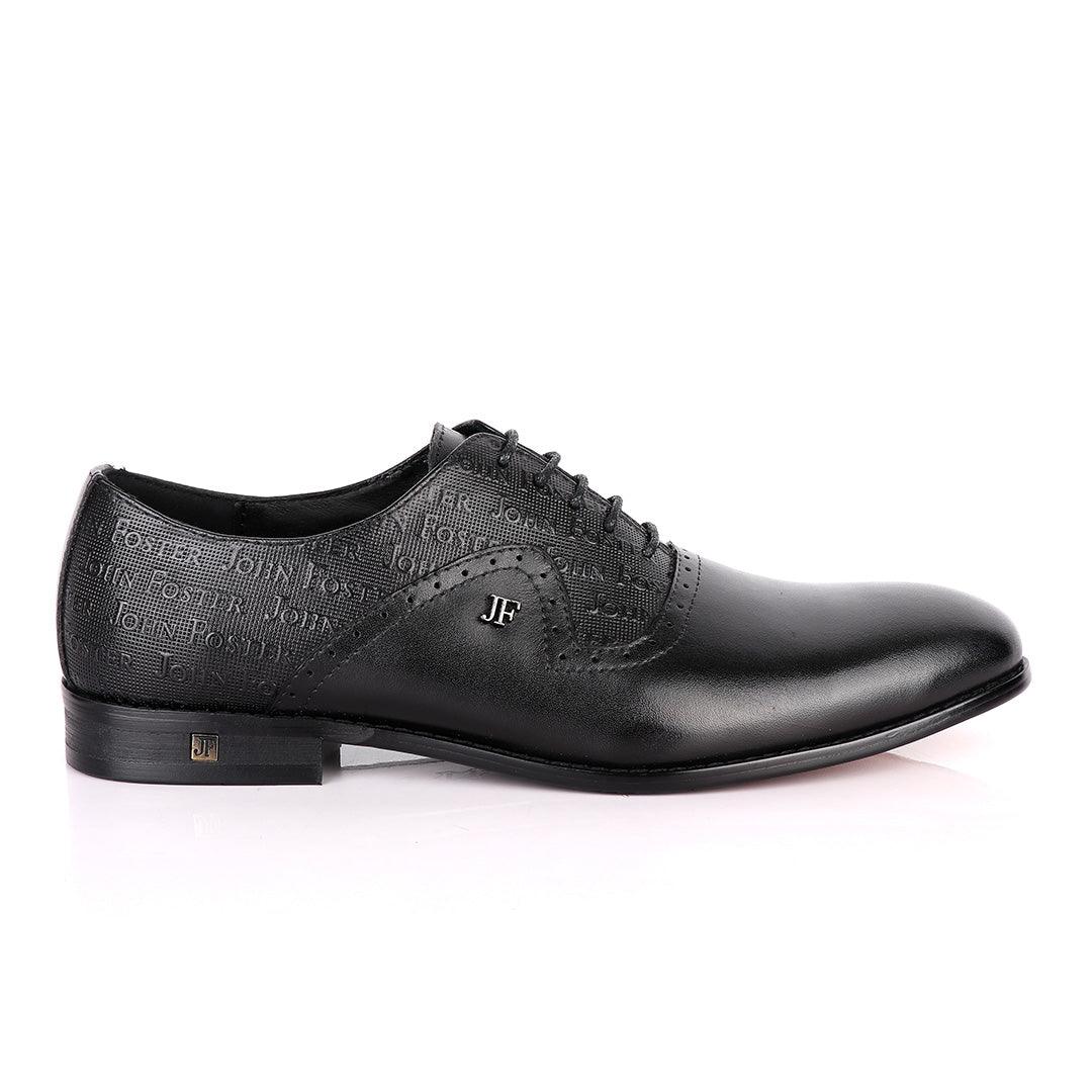 John Foster Crested Oxford Black Leather Formal Shoe - Obeezi.com