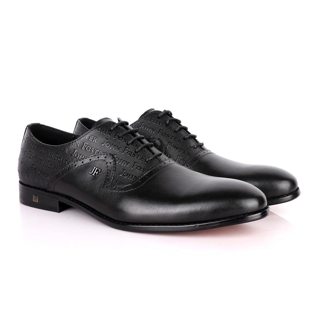John Foster Crested Oxford Black Leather Formal Shoe - Obeezi.com