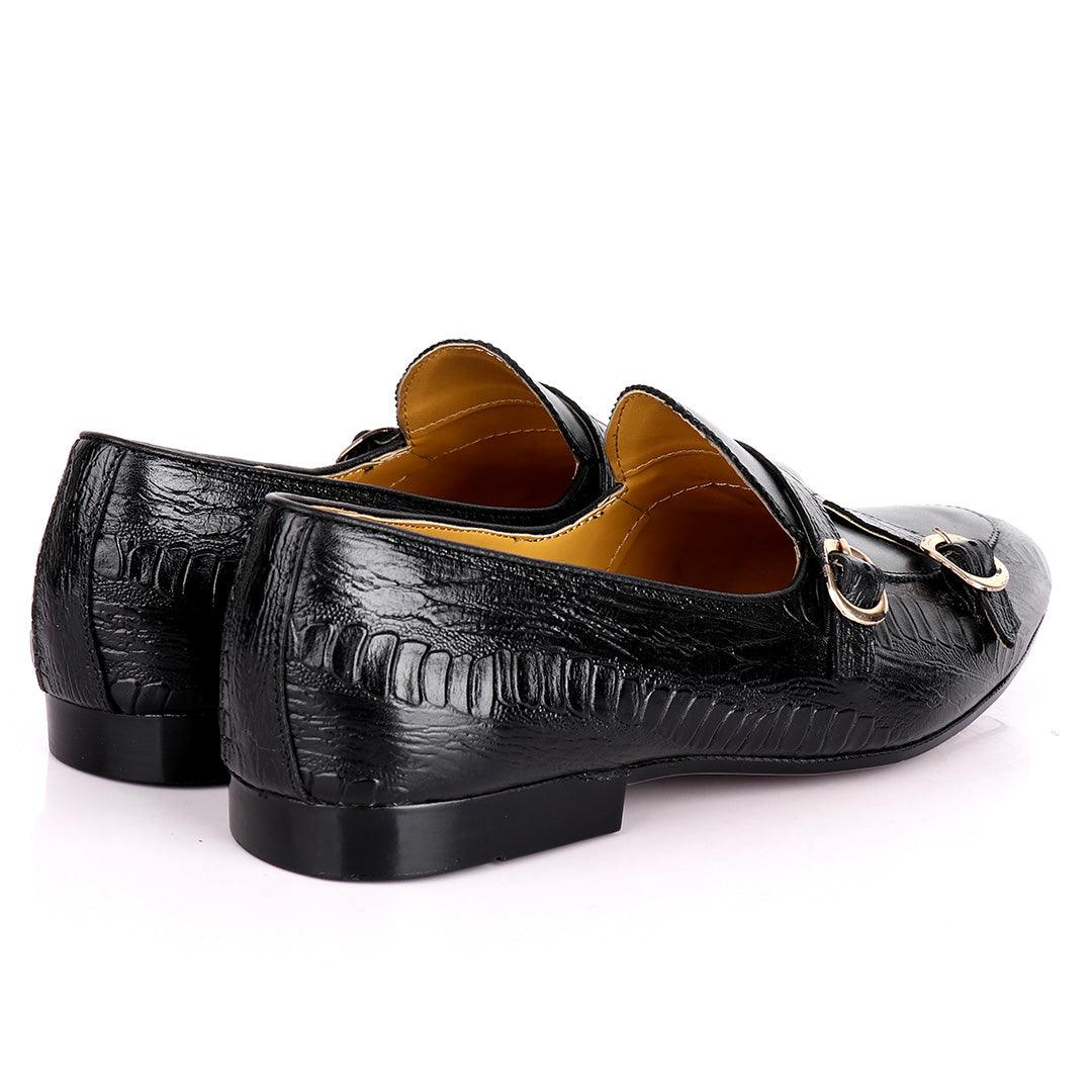 John Foster Double Monk Croc Designed Men's shoes - Obeezi.com
