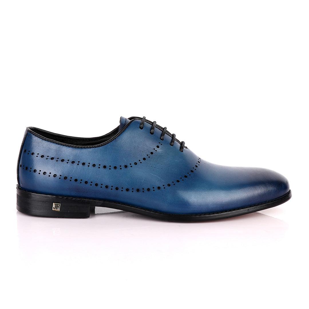 John Foster Exquisite Oxford Blue Leather Formal Shoe - Obeezi.com