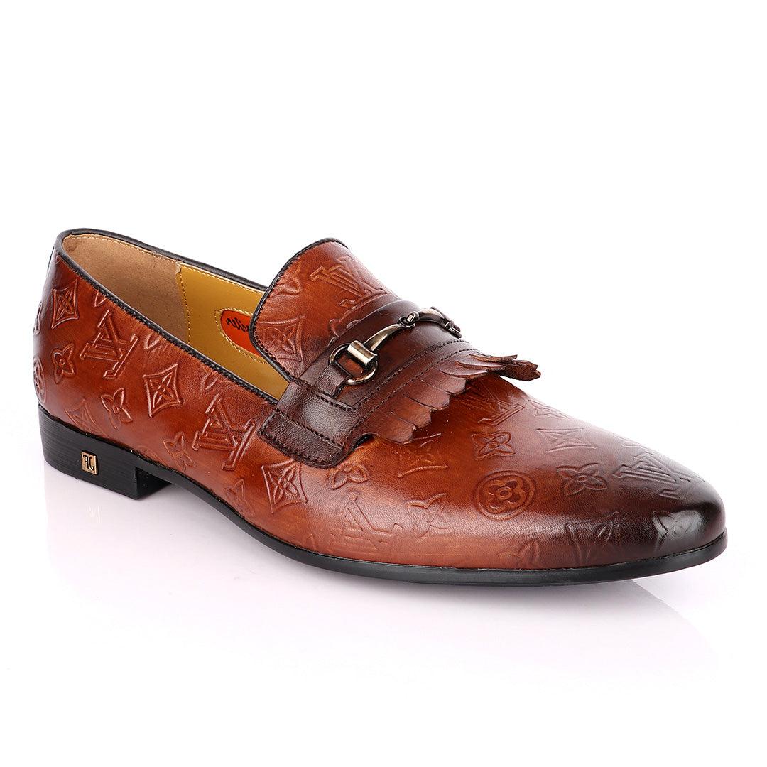 John Foster "LV croc Skin" French Classic Coffee Brown Shoes - Obeezi.com