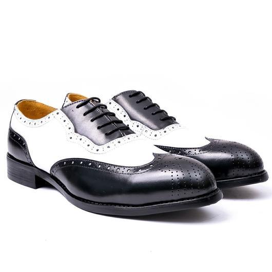 John Foster Men's Spectator Shoes - White and Black - Obeezi.com
